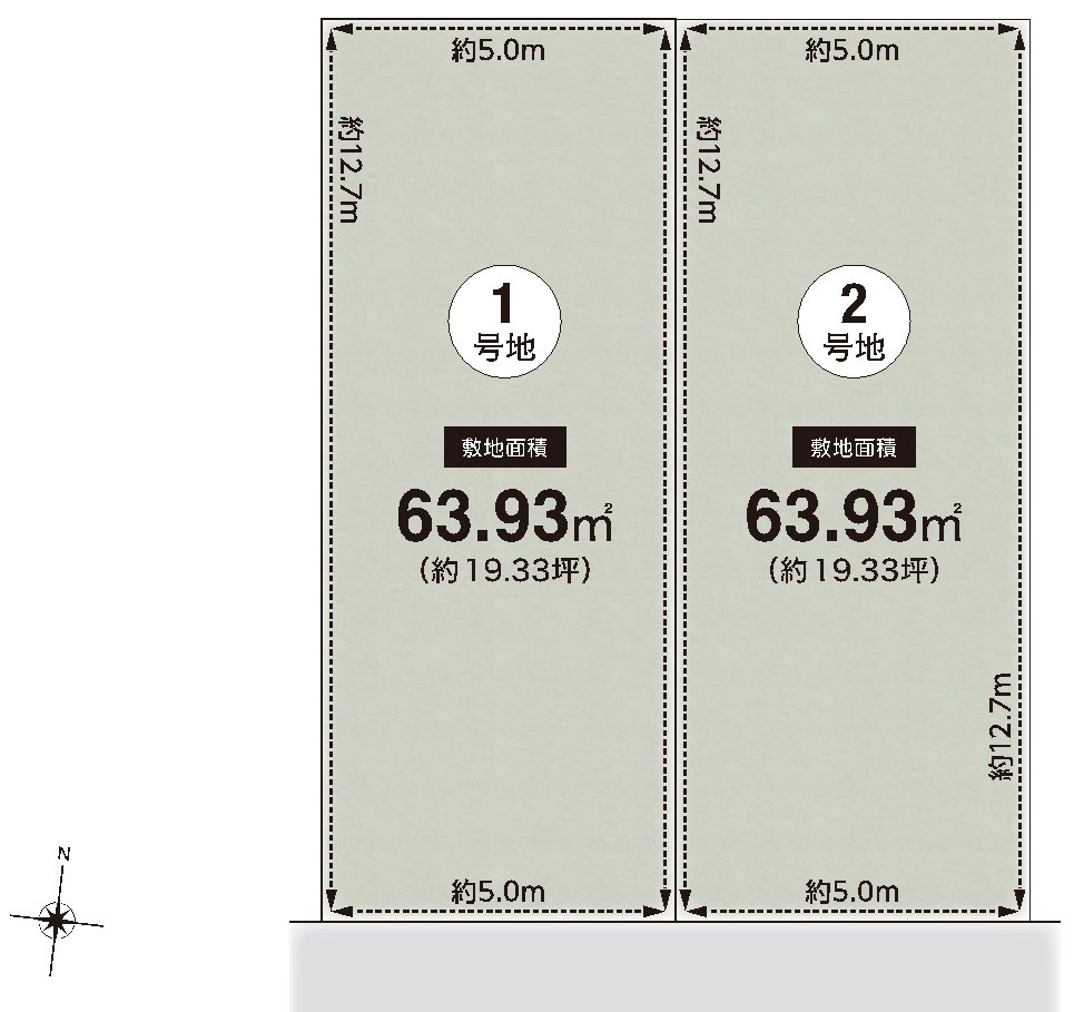 高槻市藤の里町1号地 売土地 間取り図