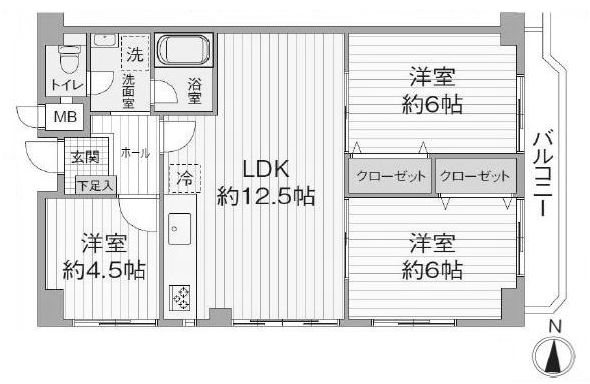 メゾン高槻古曽部 2F号室 間取り図