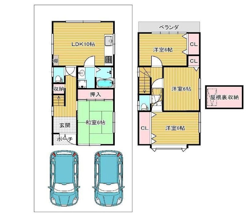 吹田市岸部北3丁目　中古一戸建 間取り図