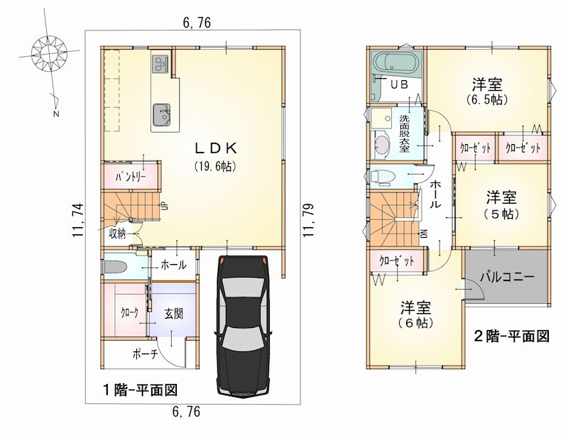 茨木市新堂3丁目　新築一戸建 間取り図