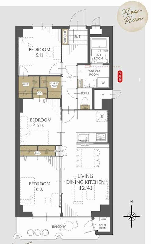 ダイヤシャトー千里  311号室 間取り図
