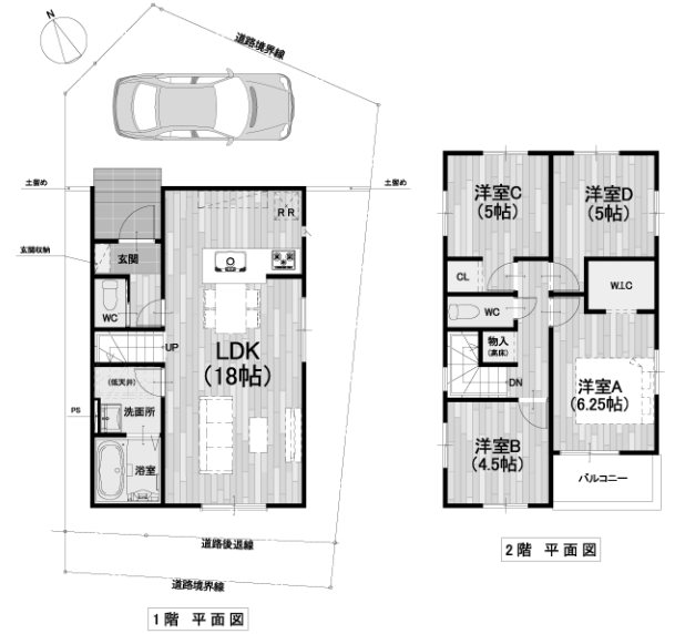 島本町東大寺1丁目 新築一戸建 間取り図