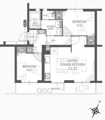 間取り図 富田第二住宅62号棟 間取り図