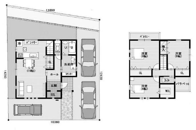 高槻市東城山町　建築条件付売土地 間取り図