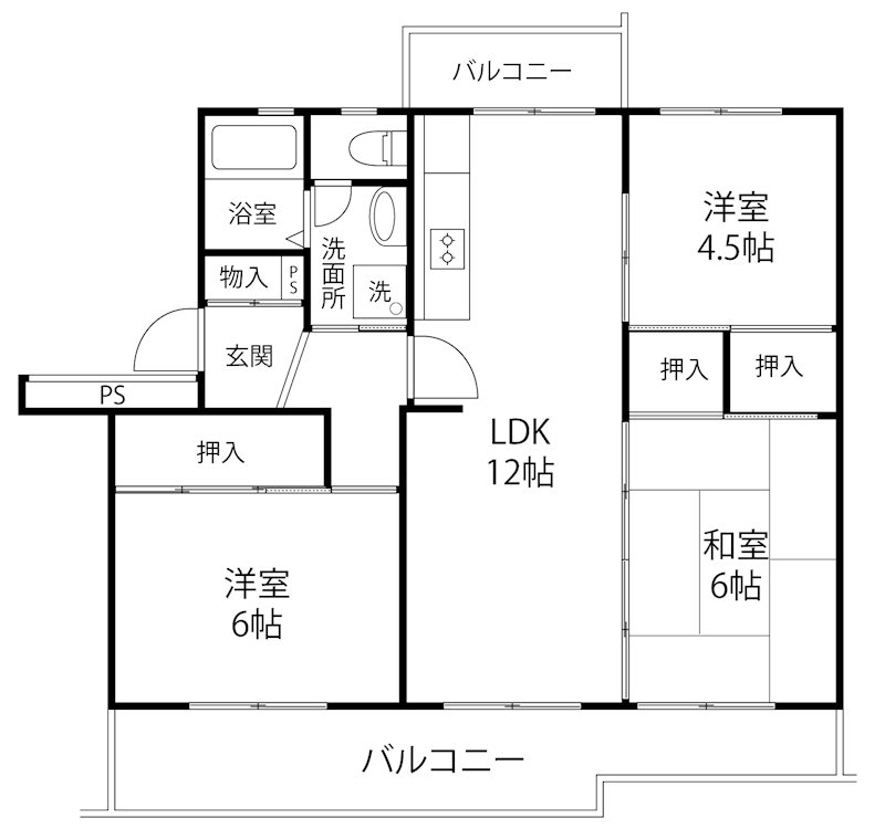 陽和台第3住宅3号棟 間取り図