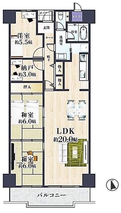 朝日プラザ千里北D棟  間取り図