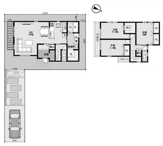 高槻市日吉台二番町　建築条件付売土地A号地 間取り図