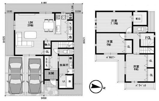 高槻市日吉台二番町　建築条件付売土地B号地 間取り図