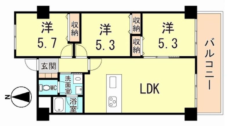 東奈良高層住宅E棟 間取り図