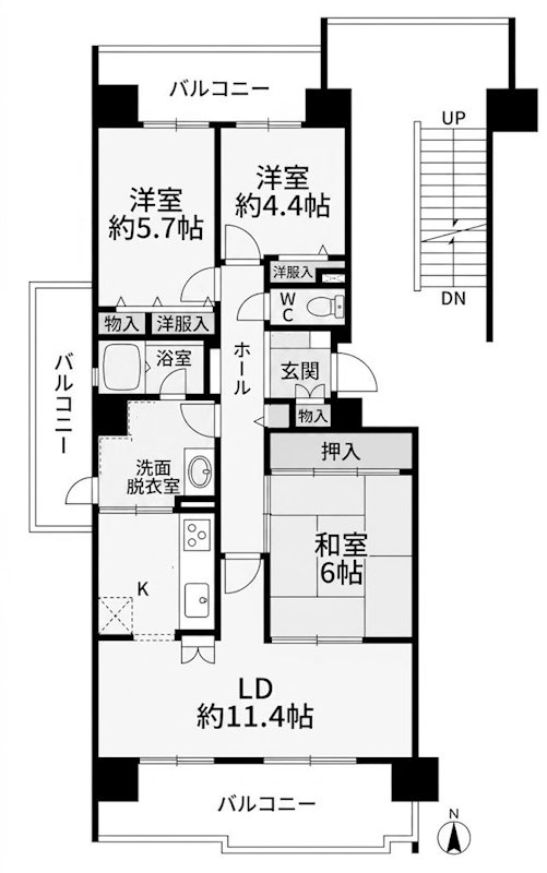 阪急ヒルズコート高槻2番館  間取り図