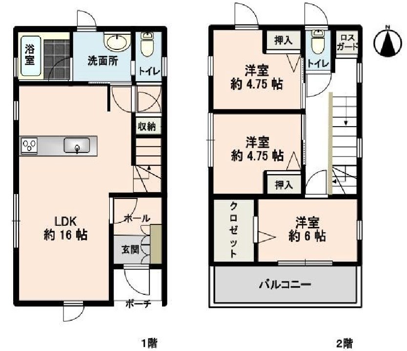 高槻市下田部町2丁目　中古一戸建 間取り図