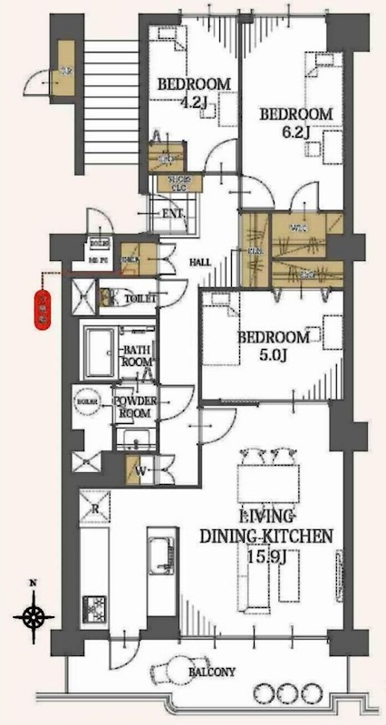 摂津スカイハイツ  間取り図