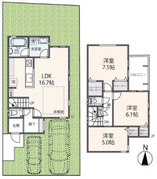 渚東町MELDIA新築分譲地内B号棟 間取り図