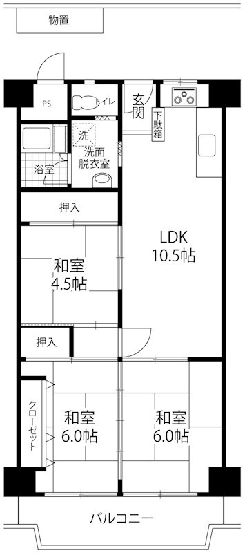 ローレルハイツ茨木総持寺第2号棟 間取り図