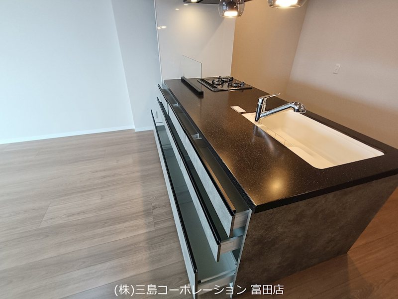 広々としたキッチンは、お料理の時間を豊かに彩ります。収納も充実しており、空間をすっきりと保てます。 高槻阿武山二番街208号棟 その他