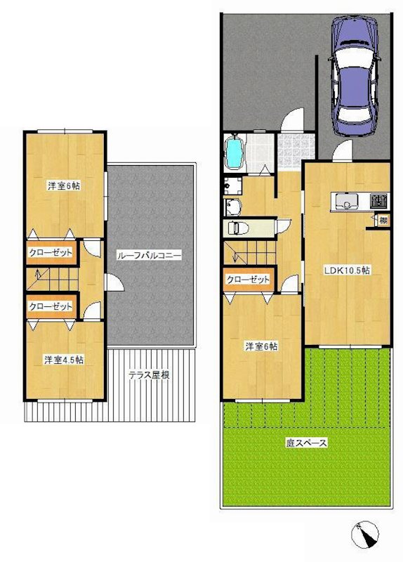 茨木市山手台4丁目　テラスハウス   間取り図