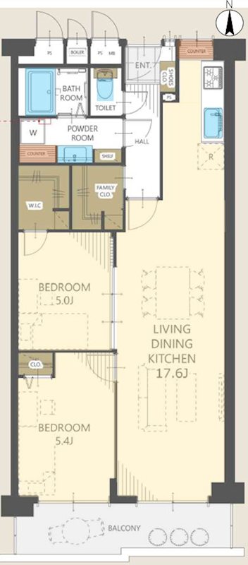 労住まきのハイツ一号棟 間取り図