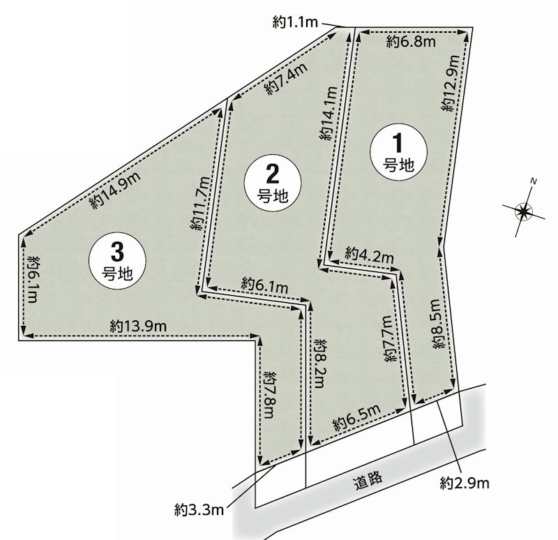 茨木市南春日丘5丁目　売土地 3号地 間取り図