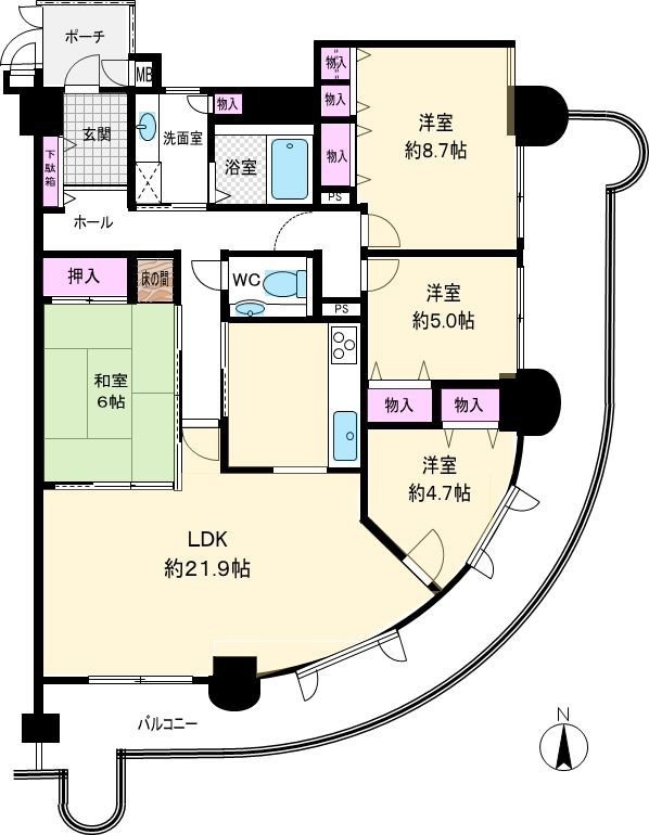 ロイヤルシャトーねやがわオークビル 911号室 間取り図