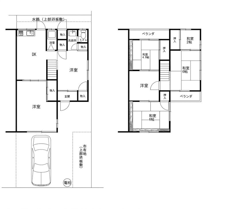 高槻市塚原1丁目　中古テラスハウス 間取り図