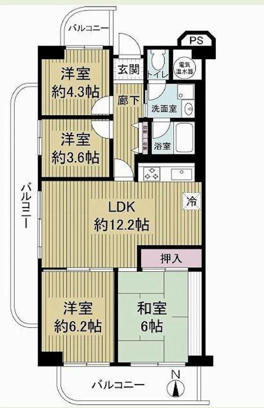 ユニハイム千里丘Ⅱ 1号棟    間取り図