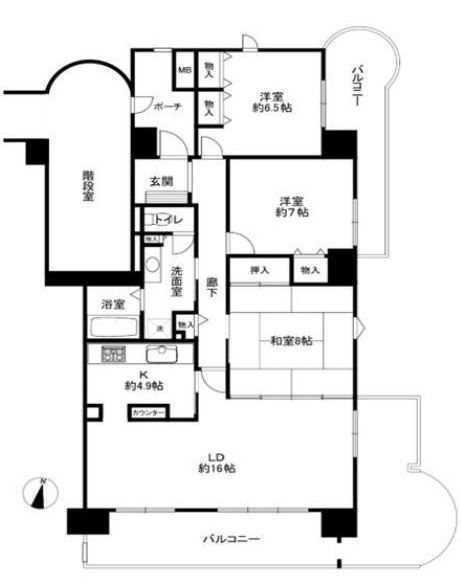 高槻阿武山三番街302号棟  間取り図