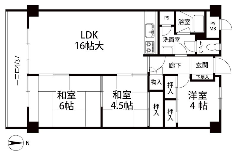 高槻ビューハイツ (オーナチェンジ物件) 間取り図
