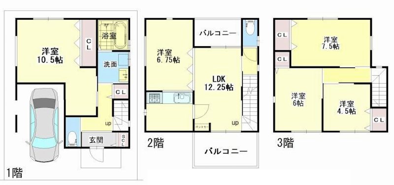 茨木市駅前4丁目　中古一戸建 間取り図