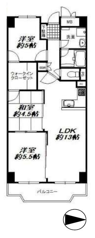 日興千里台スカイタウンC棟　オーナーチェンジ物件 間取り図