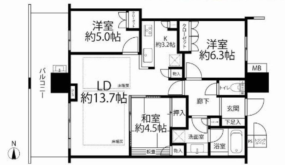 パークタワー南千里丘 間取り図