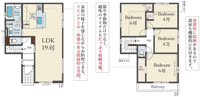 香里園桜木町全2棟新築分譲地内1号棟 間取り図