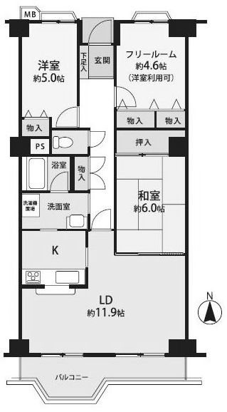 藤和コアティ高槻ハイタウンコアA棟 間取り図