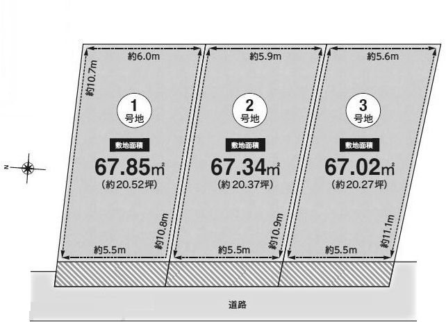 高槻市西五百住町　売土地　3号地 間取り図