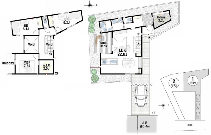 高槻市大冠町2丁目1号地　建築条件付売土地 間取り図