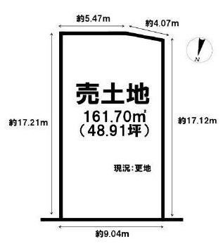 高槻市日吉台二番町　売土地1号地 間取り図