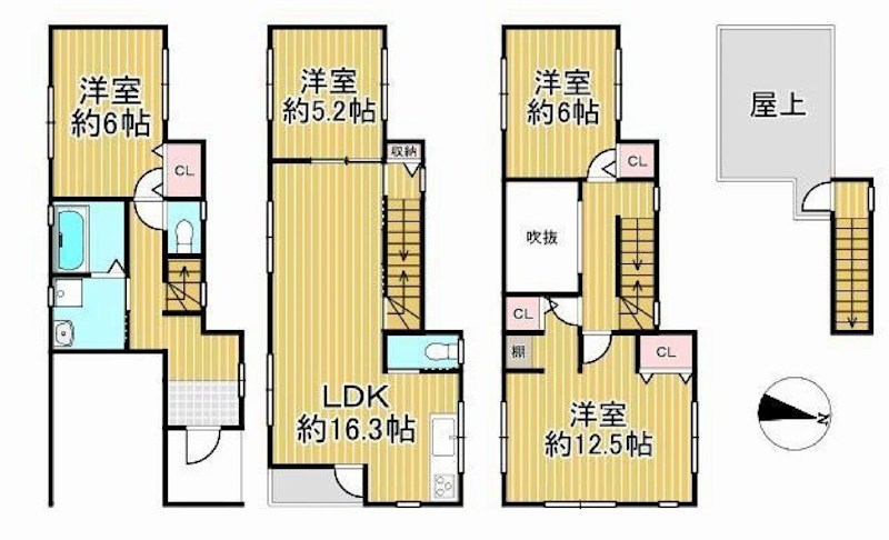 摂津市鳥飼西4丁目 中古一戸建 間取り図