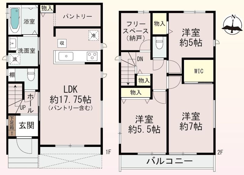 渚栄町全2棟新築分譲地内B号棟 間取り図