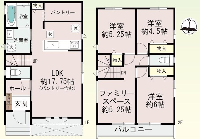 渚栄町全2棟新築分譲地内A号棟 間取り図