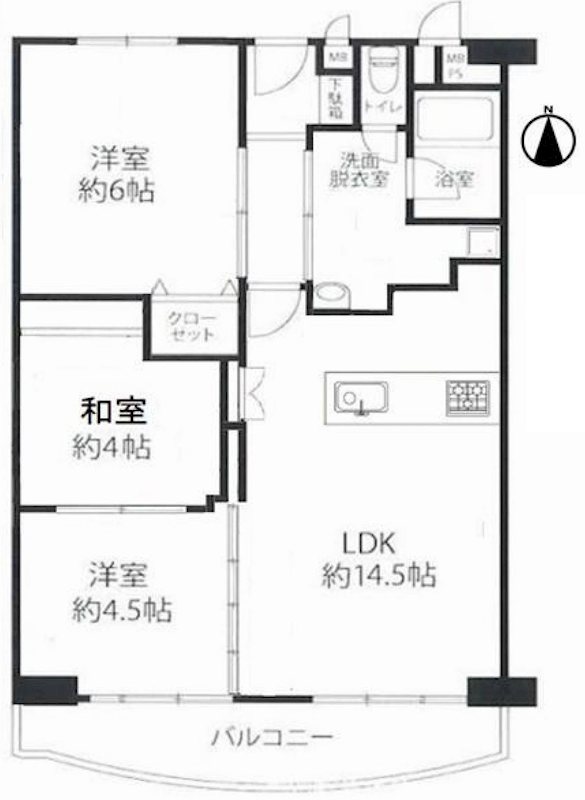 南茨木駅前ハイタウンG棟 間取り図