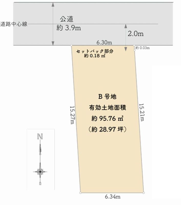 茨木市寺田町 売土地 B号地 間取り図