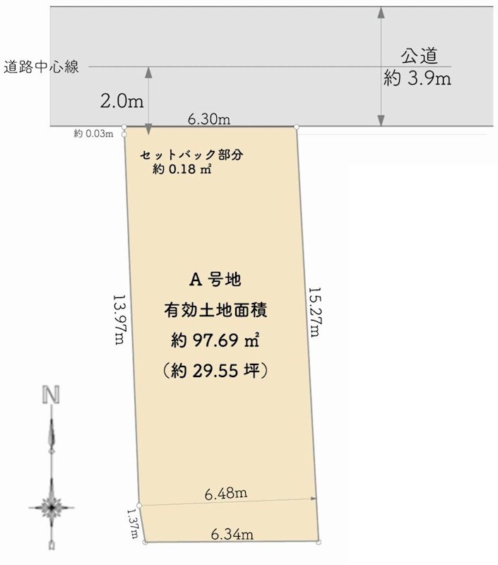 茨木市寺田町 売土地 A号地 間取り図