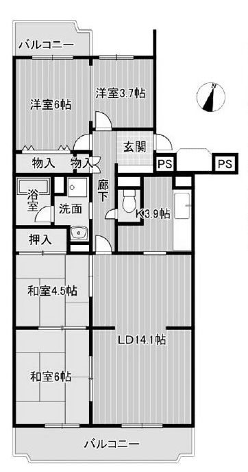 サンハイツ高槻10号館 間取り図