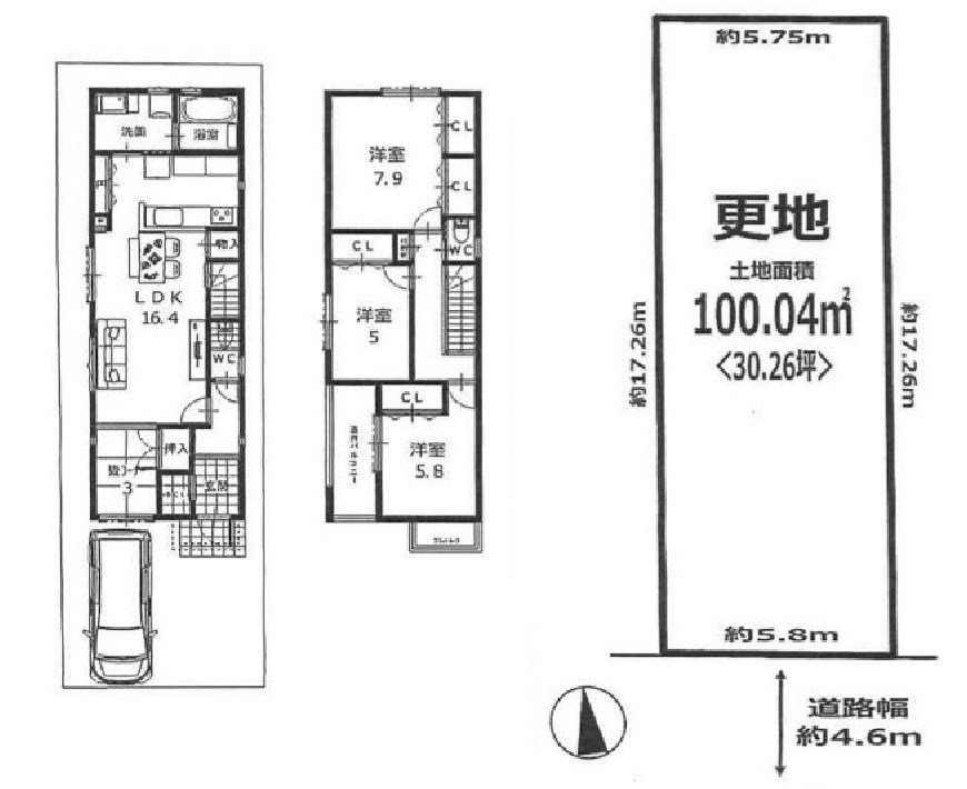 高槻市上本町 建築条件付売土地 間取り図