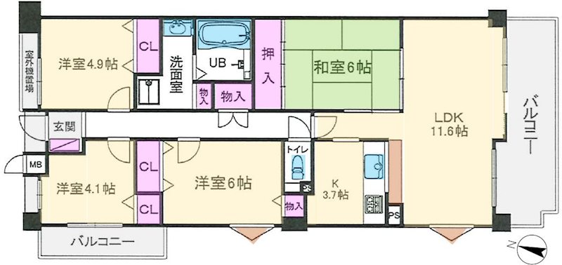 日興交野スカイマンション 間取り図