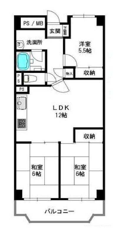 日興千里台スカイタウンE棟 間取り図