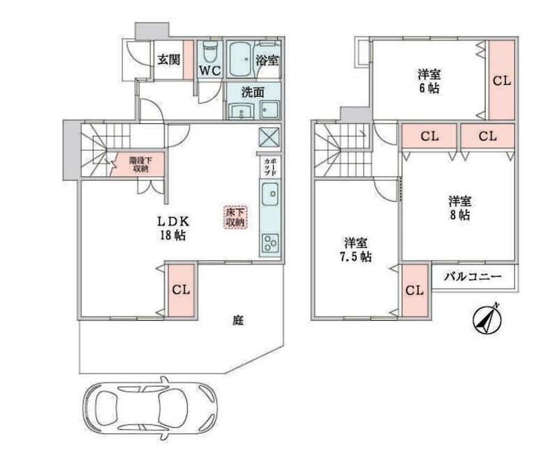 公社山田西団地A2棟  間取り図