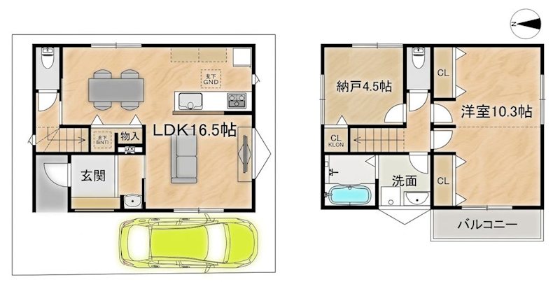高槻市芝生町2丁目　新築一戸建 間取り図