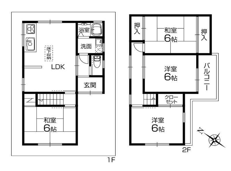 摂津市正雀4丁目　中古一戸建 間取り図