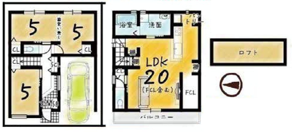 高槻市天川新町 新築一戸建 間取り図