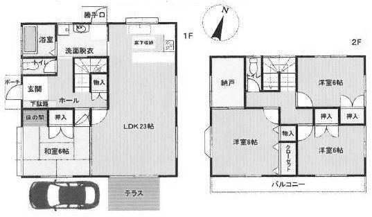 高槻市日吉台三番町　中古一戸建 間取り図